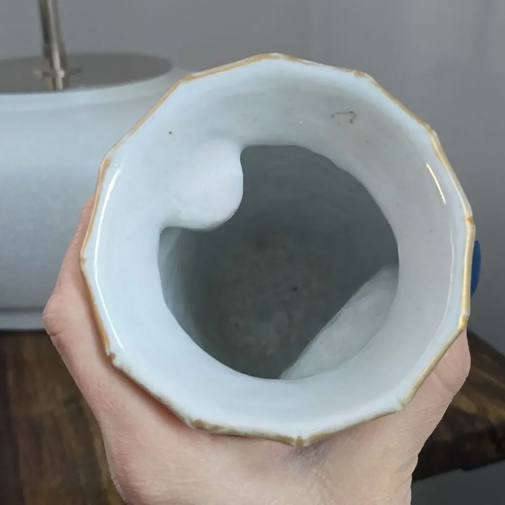 Japanese Porcelain Floral Wall Pocket